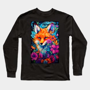 Psychedelic Fox Trippy Long Sleeve T-Shirt